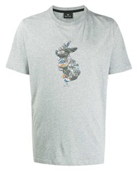 T-shirt à col rond imprimé gris PS Paul Smith