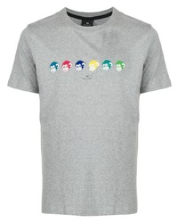 T-shirt à col rond imprimé gris PS Paul Smith