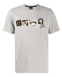 T-shirt à col rond imprimé gris PS Paul Smith