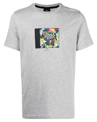 T-shirt à col rond imprimé gris PS Paul Smith