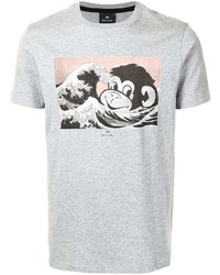 T-shirt à col rond imprimé gris PS Paul Smith