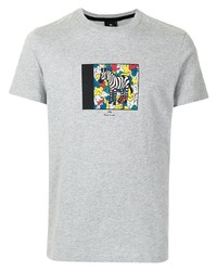 T-shirt à col rond imprimé gris PS Paul Smith