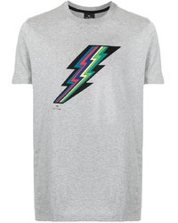 T-shirt à col rond imprimé gris PS Paul Smith