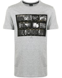 T-shirt à col rond imprimé gris PS Paul Smith