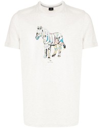 T-shirt à col rond imprimé gris PS Paul Smith