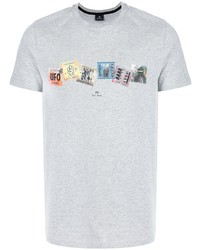 T-shirt à col rond imprimé gris PS Paul Smith