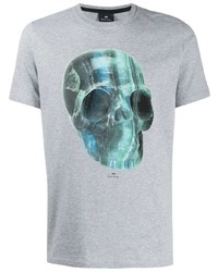 T-shirt à col rond imprimé gris PS Paul Smith