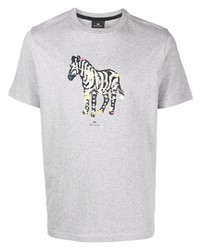 T-shirt à col rond imprimé gris PS Paul Smith