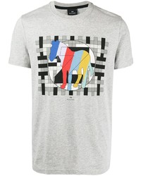 T-shirt à col rond imprimé gris PS Paul Smith