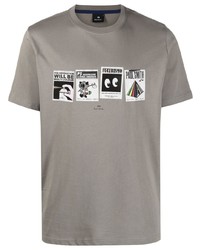 T-shirt à col rond imprimé gris PS Paul Smith