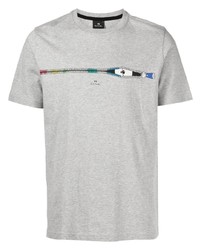 T-shirt à col rond imprimé gris PS Paul Smith