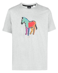 T-shirt à col rond imprimé gris PS Paul Smith