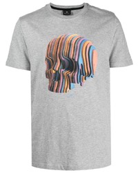 T-shirt à col rond imprimé gris PS Paul Smith