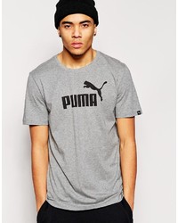 T-shirt à col rond imprimé gris Puma