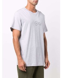 T-shirt à col rond imprimé gris Helmut Lang