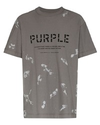 T-shirt à col rond imprimé gris purple brand