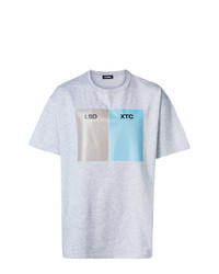 T-shirt à col rond imprimé gris Raf Simons