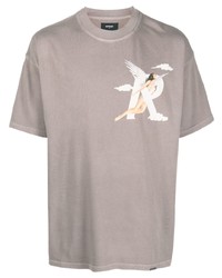 T-shirt à col rond imprimé gris Represent