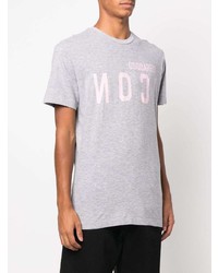 T-shirt à col rond imprimé gris DSQUARED2