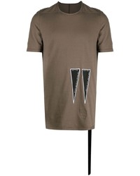 T-shirt à col rond imprimé gris Rick Owens DRKSHDW