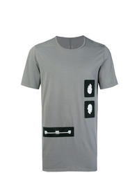 T-shirt à col rond imprimé gris Rick Owens DRKSHDW