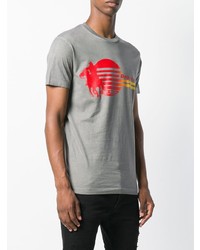 T-shirt à col rond imprimé gris DSQUARED2