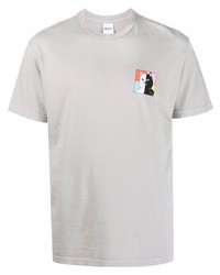 T-shirt à col rond imprimé gris RIPNDIP