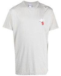 T-shirt à col rond imprimé gris RIPNDIP