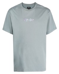 T-shirt à col rond imprimé gris RIPNDIP