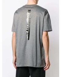T-shirt à col rond imprimé gris Les Hommes