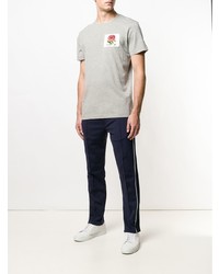 T-shirt à col rond imprimé gris Kent & Curwen