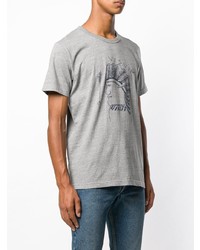 T-shirt à col rond imprimé gris VISVIM