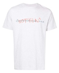 T-shirt à col rond imprimé gris Saintwoods
