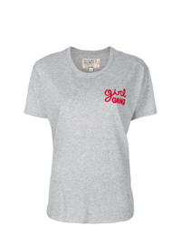 T-shirt à col rond imprimé gris Sandrine Rose