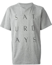 T-shirt à col rond imprimé gris Saturdays Surf NYC