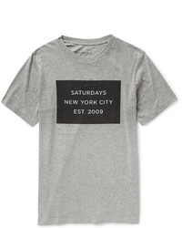 T-shirt à col rond imprimé gris Saturdays Surf NYC