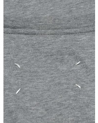 T-shirt à col rond imprimé gris Maison Margiela