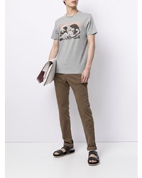 T-shirt à col rond imprimé gris PS Paul Smith