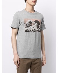 T-shirt à col rond imprimé gris PS Paul Smith