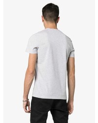 T-shirt à col rond imprimé gris Balmain