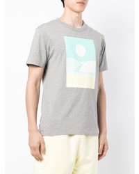 T-shirt à col rond imprimé gris MAISON KITSUNÉ