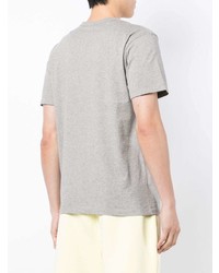 T-shirt à col rond imprimé gris MAISON KITSUNÉ