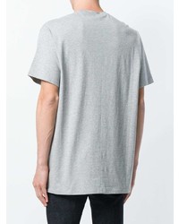 T-shirt à col rond imprimé gris Emporio Armani