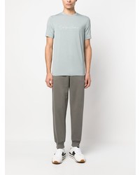 T-shirt à col rond imprimé gris Giorgio Armani