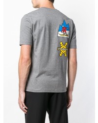 T-shirt à col rond imprimé gris Love Moschino