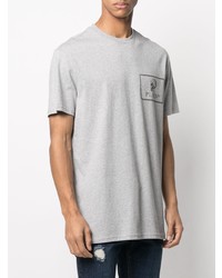 T-shirt à col rond imprimé gris Philipp Plein