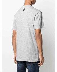 T-shirt à col rond imprimé gris Philipp Plein