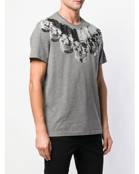 T-shirt à col rond imprimé gris Philipp Plein