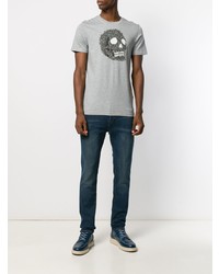 T-shirt à col rond imprimé gris PS Paul Smith