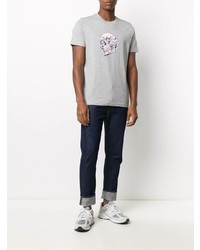 T-shirt à col rond imprimé gris PS Paul Smith